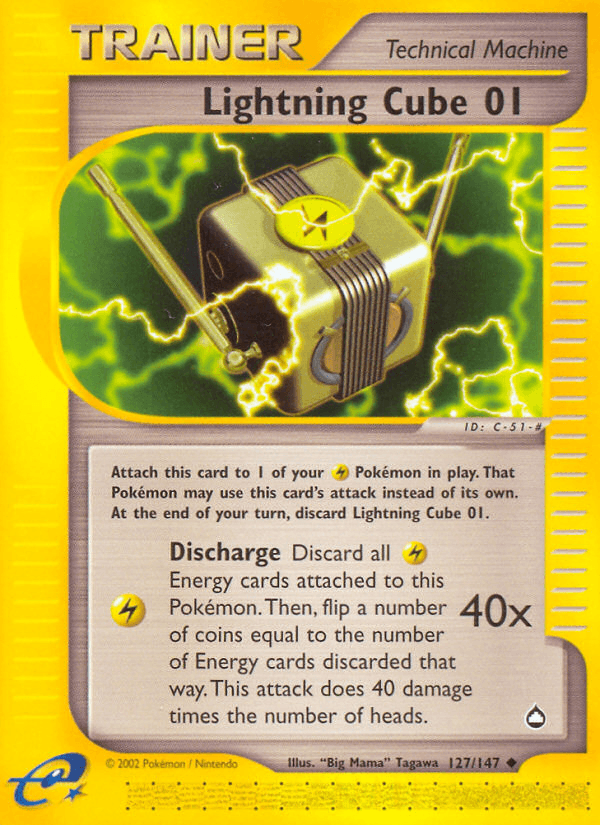 Lightning Cube 01 — Aquapolis Pokémon TCG card by "Big Mama" Tagawa