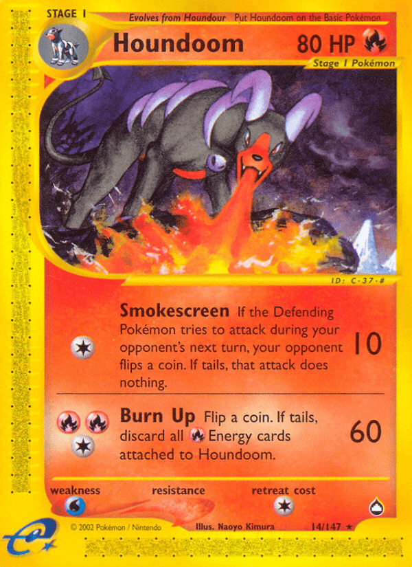Houndoom (14) — Aquapolis Pokémon TCG card by Naoyo Kimura