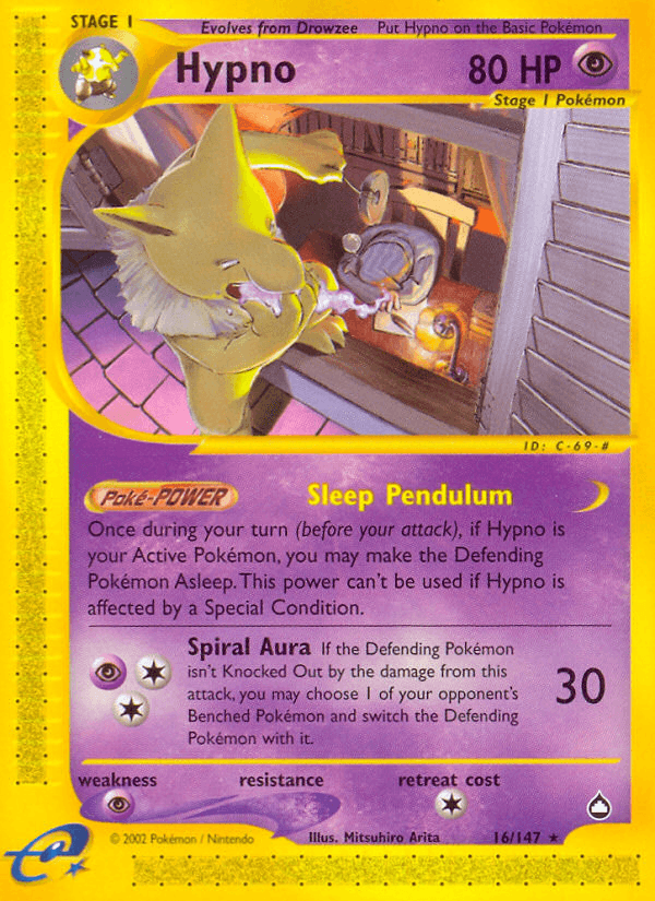 Hypno — Aquapolis Pokémon TCG card by Mitsuhiro Arita