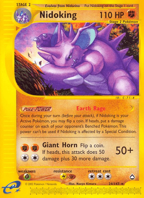Nidoking (24) — Aquapolis Pokémon TCG card by Naoyo Kimura
