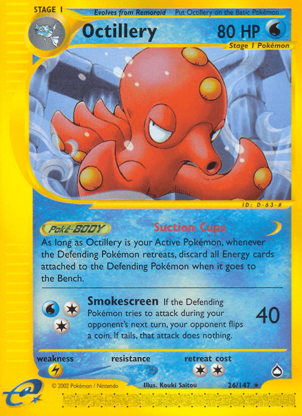 Octillery — Aquapolis Pokémon TCG card by Kouki Saitou