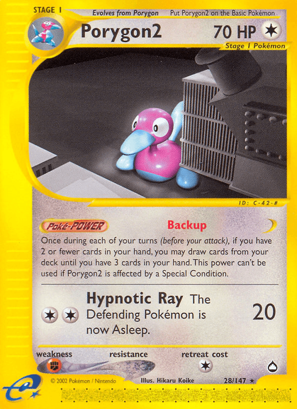Porygon2 — Aquapolis Pokémon TCG card by Hikaru Koike
