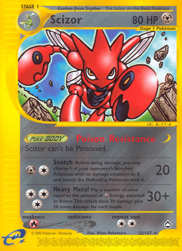 Scizor — Aquapolis Pokémon TCG card by Hisao Nakamura