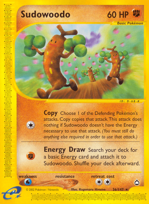 Sudowoodo — Aquapolis Pokémon TCG card by Kagemaru Himeno