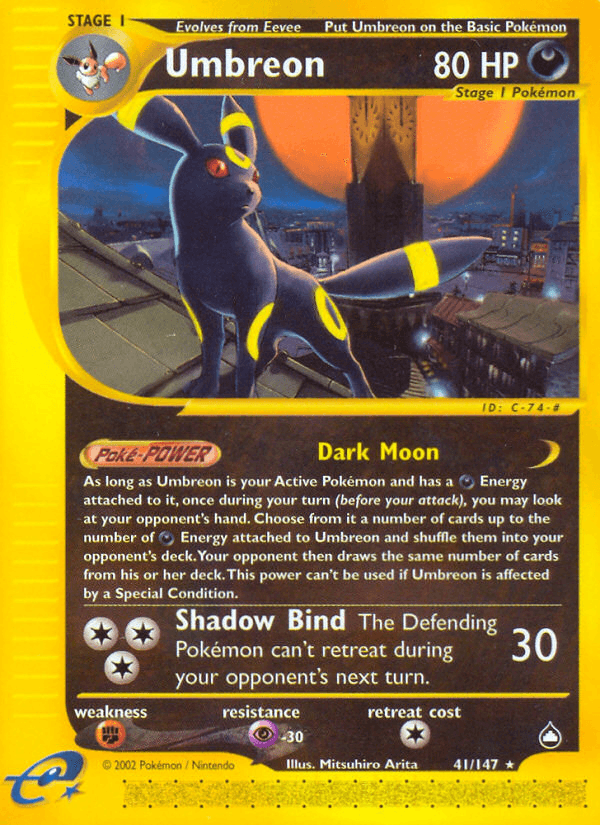 Umbreon — Aquapolis Pokémon TCG card by Mitsuhiro Arita