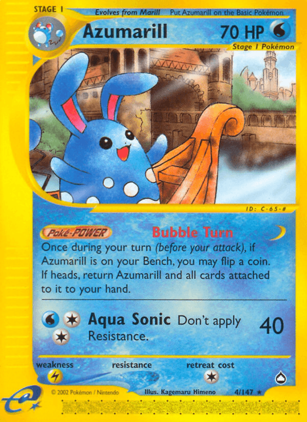 Azumarill — Aquapolis Pokémon TCG card by Kagemaru Himeno