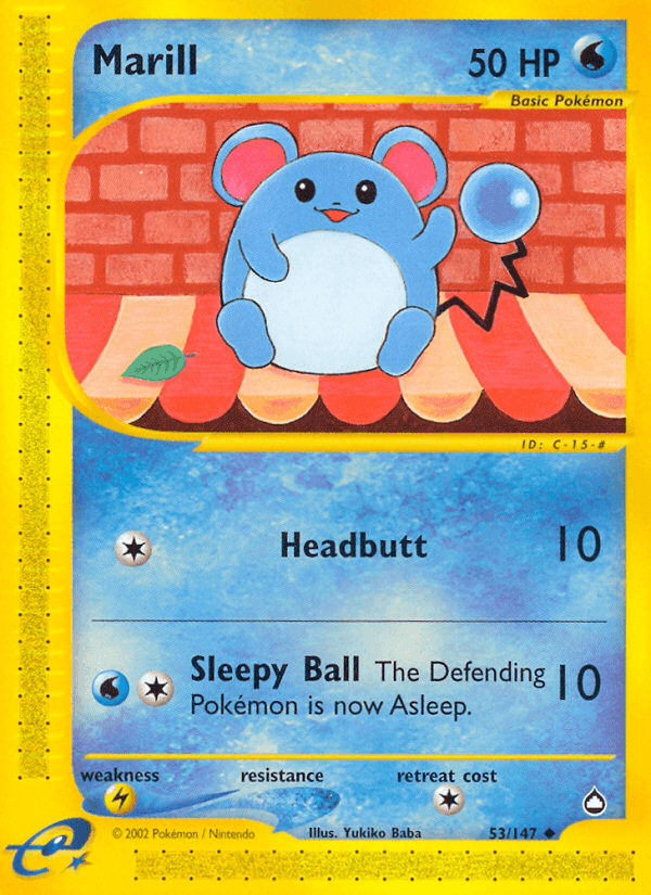 Marill — Aquapolis Pokémon TCG card by Yukiko Baba