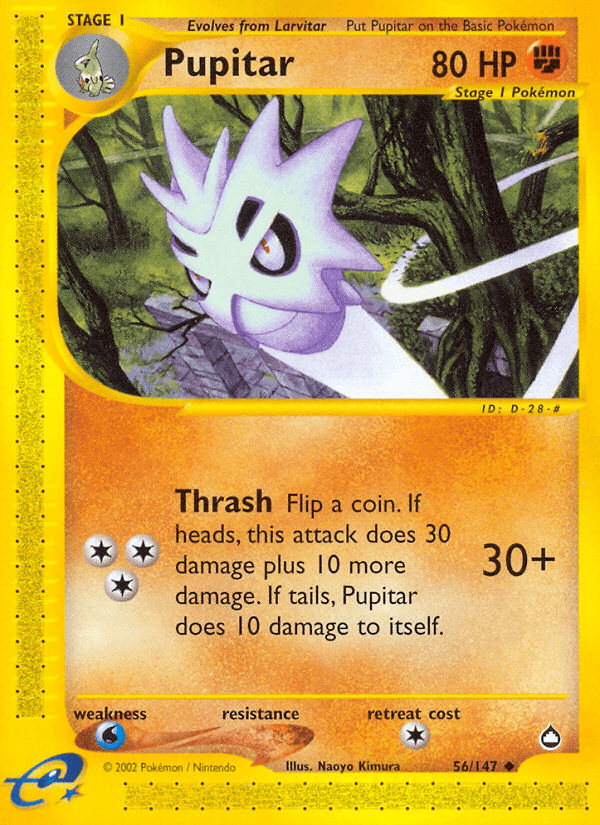 Pupitar — Aquapolis Pokémon TCG card by Naoyo Kimura