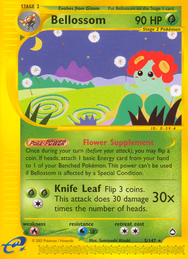 Bellossom — Aquapolis Pokémon TCG card by Sumiyoshi Kizuki