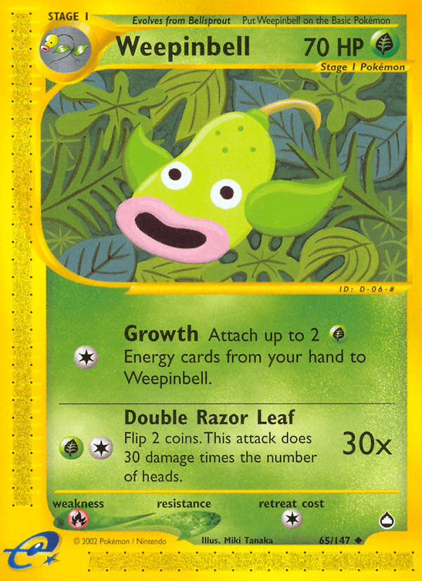 Weepinbell — Aquapolis Pokémon TCG card by Miki Tanaka