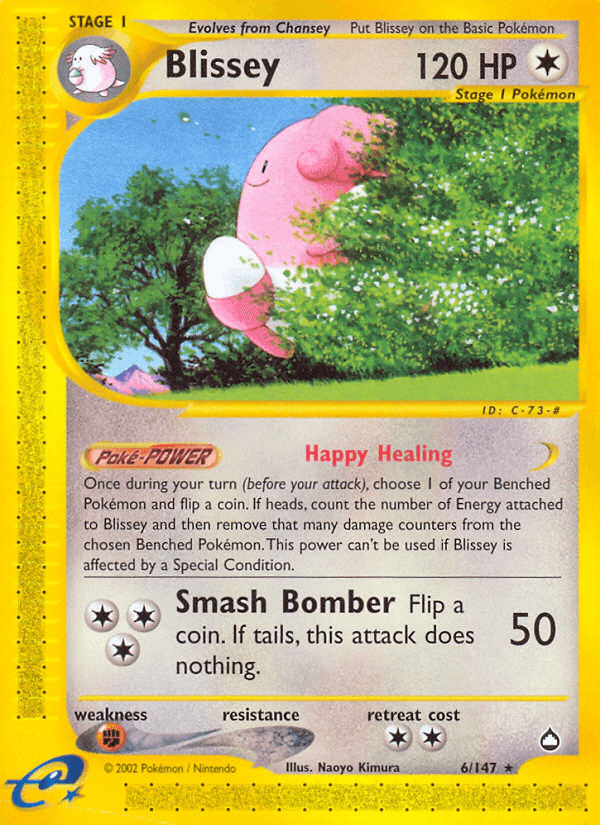 Blissey — Aquapolis Pokémon TCG card by Naoyo Kimura