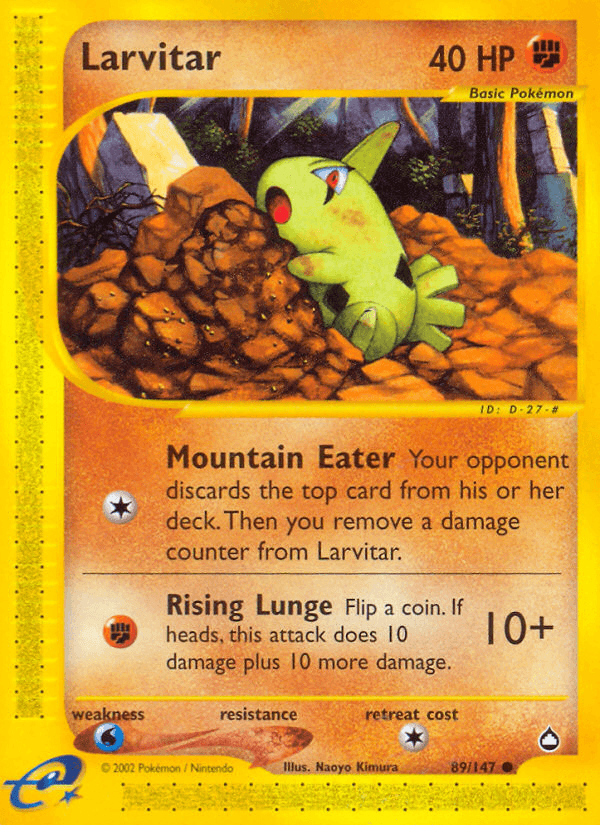 Larvitar — Aquapolis Pokémon TCG card by Naoyo Kimura