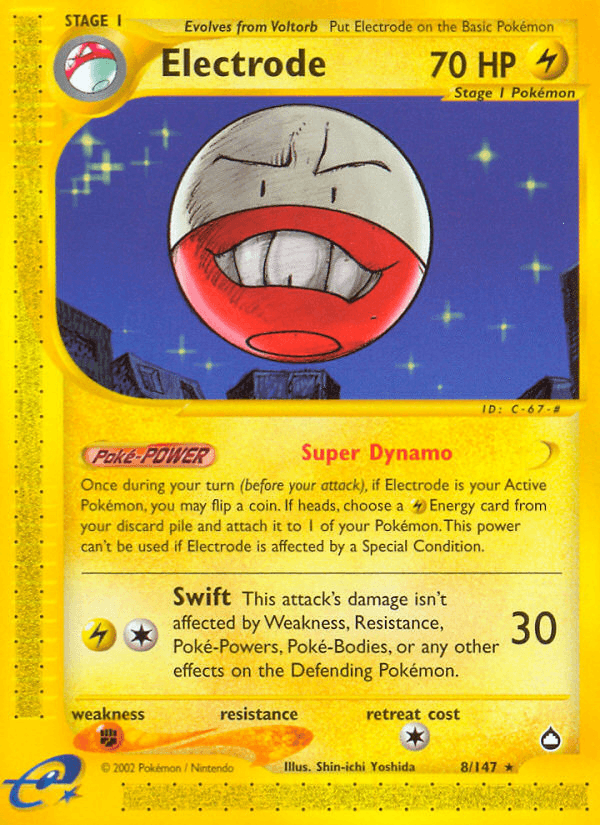 Electrode — Aquapolis Pokémon TCG card by Shin-ichi Yoshida