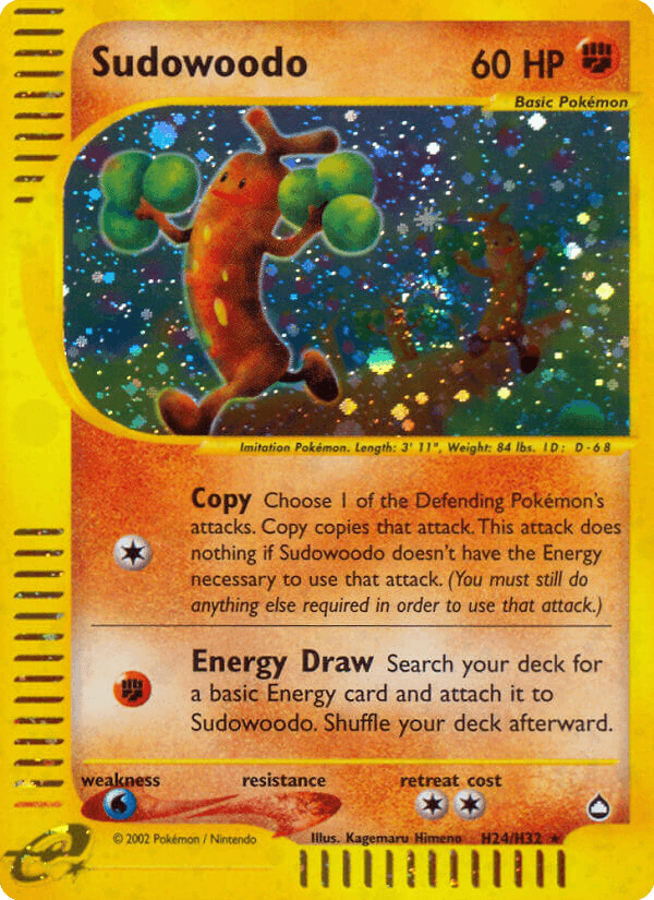 Sudowoodo (H24) — Aquapolis Pokémon TCG card by Kagemaru Himeno