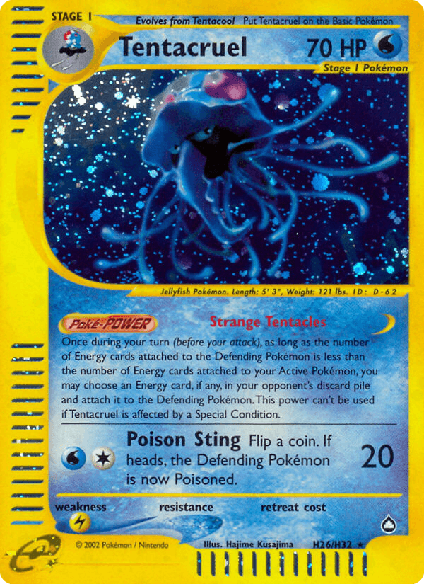 Tentacruel (H26) — Aquapolis Pokémon TCG card by Hajime Kusajima