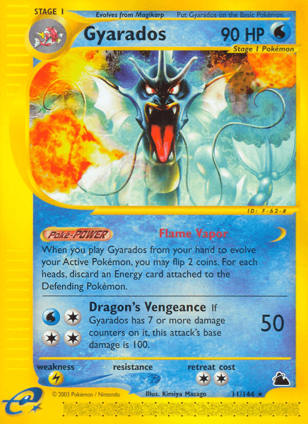 Gyarados (11) — Skyridge Pokémon TCG card by Kimiya Masago