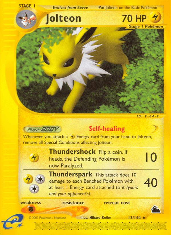 Jolteon (13) — Skyridge Pokémon TCG card by Hikaru Koike