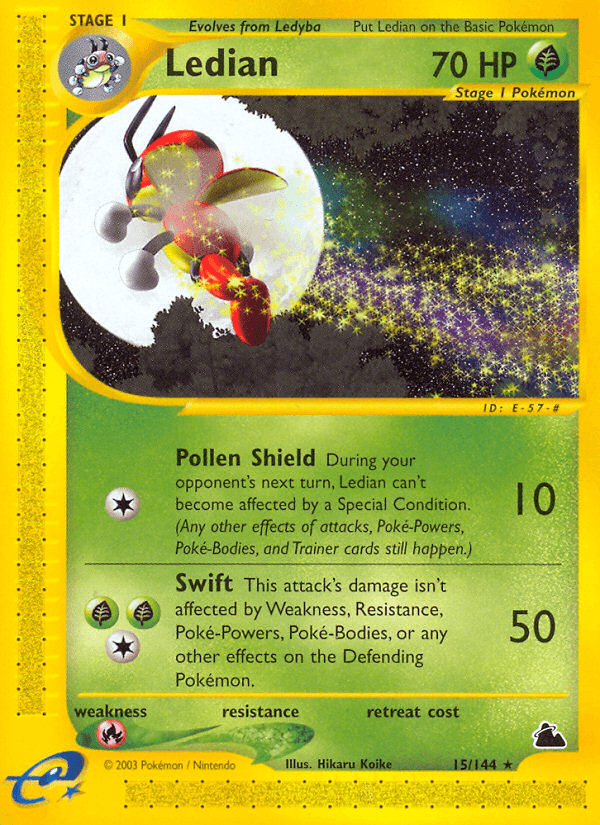 Ledian (15) — Skyridge Pokémon TCG card by Hikaru Koike