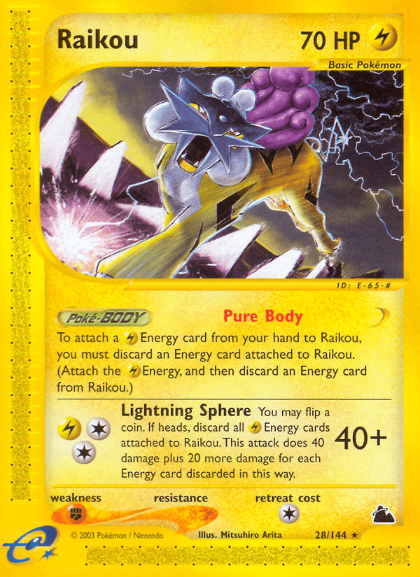 Raikou — Skyridge Pokémon TCG card by Mitsuhiro Arita