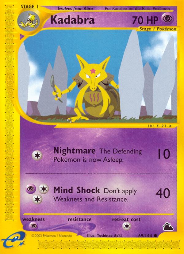 Kadabra — Skyridge Pokémon TCG card by Toshinao Aoki