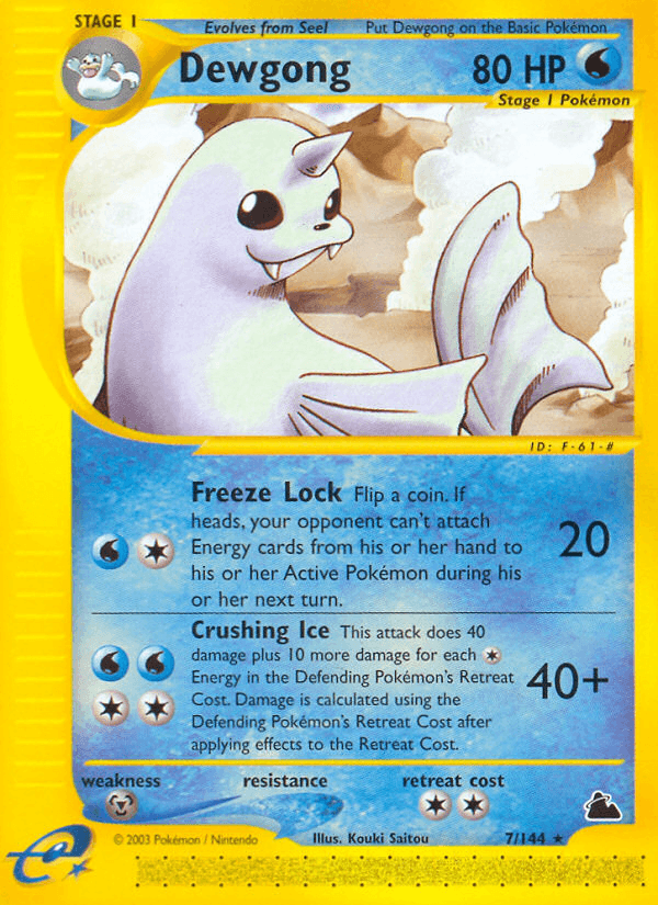 Dewgong (7) — Skyridge Pokémon TCG card by Kouki Saitou