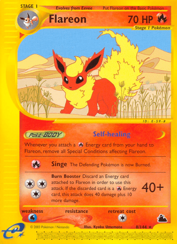 Flareon (8) — Skyridge Pokémon TCG card by Kyoko Umemoto