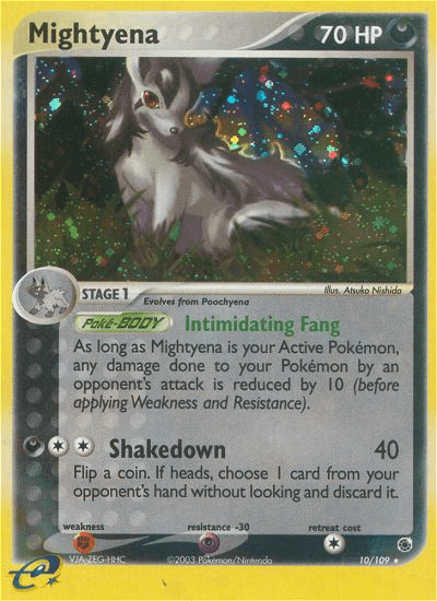 Mightyena - 10/109 — Ruby and Sapphire Pokémon TCG card by Ahnuka Nishida