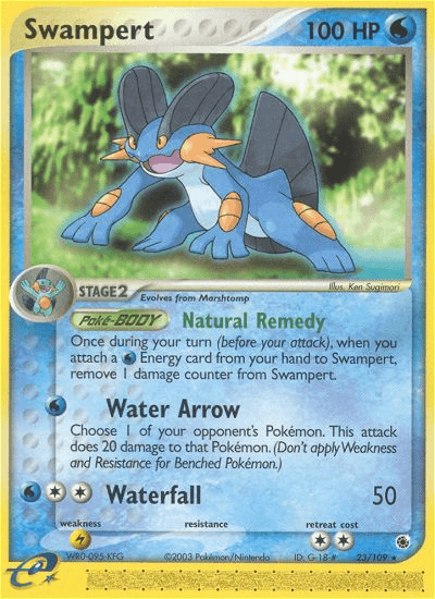 Swampert - 23/109 — Ruby and Sapphire Pokémon TCG card by Ken Sugimori