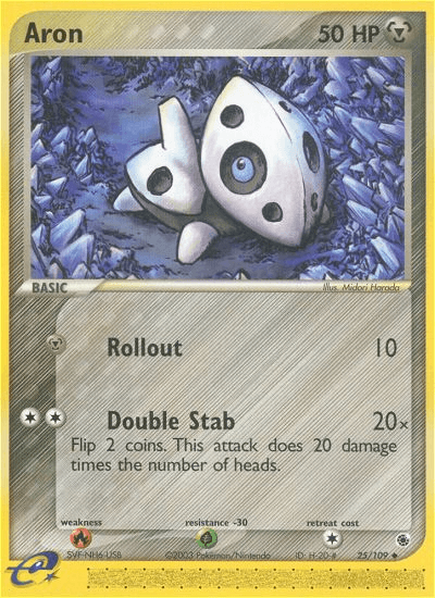 Aron - 25/109 — Ruby and Sapphire Pokémon TCG card by Midori Harada