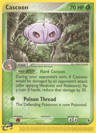 Cascoon — Ruby and Sapphire Pokémon TCG card by Midori Harada