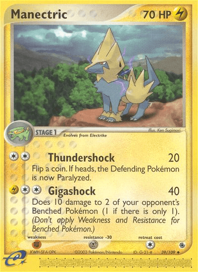 Manectric - 39/109 — Ruby and Sapphire Pokémon TCG card by Ken Sugimori