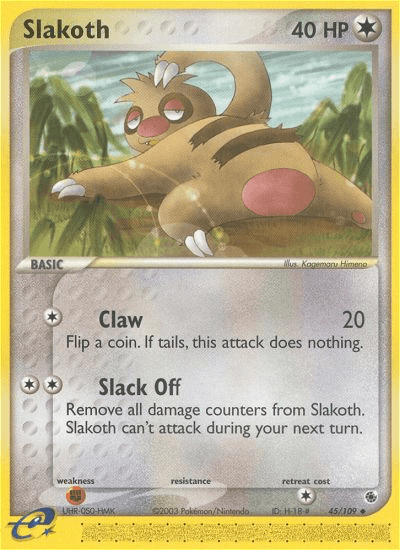 Slakoth — Ruby and Sapphire Pokémon TCG card by Kagemaru Himeno