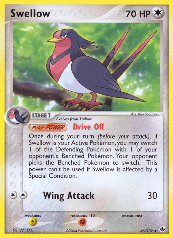 Swellow — Ruby and Sapphire Pokémon TCG card by Ken Sugimori