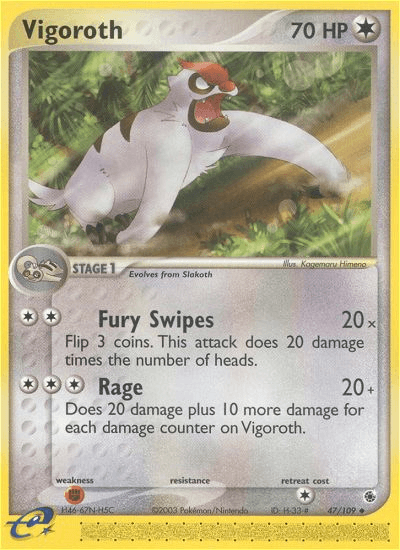 Vigoroth — Ruby and Sapphire Pokémon TCG card by Kagemaru Himeno