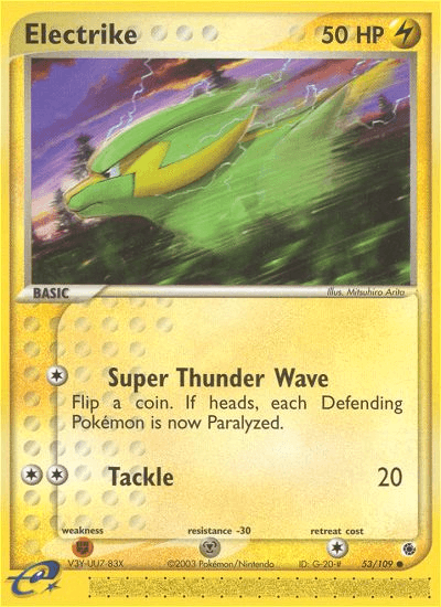 Electrike - 53/109 — Ruby and Sapphire Pokémon TCG card by Mitsuhiro Arita