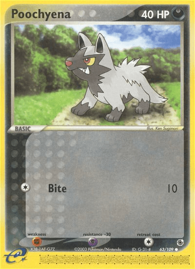 Poochyena - 63/109 — Ruby and Sapphire Pokémon TCG card by Ken Sugimori