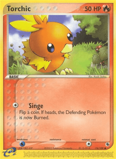 Torchic - 74/109 — Ruby and Sapphire Pokémon TCG card by Kouki Saito