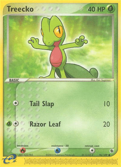 Treecko - 76/109 — Ruby and Sapphire Pokémon TCG card by Ken Sugimori