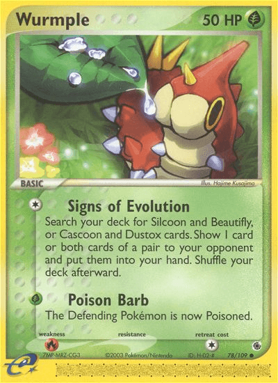 Wurmple — Ruby and Sapphire Pokémon TCG card by Hajime Kusajima