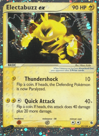 Electabuzz ex — Ruby and Sapphire Pokémon TCG card by Hikaru Koike