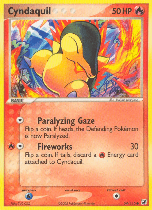 Cyndaquil — Unseen Forces Pokémon TCG card by Hajime Kusajima