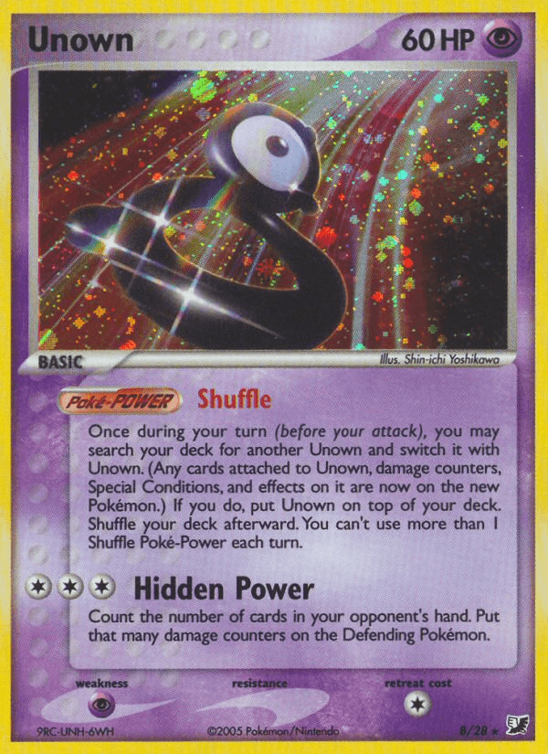 Unown (B) — Unseen Forces Pokémon TCG card by Ken Sugimori/Websten