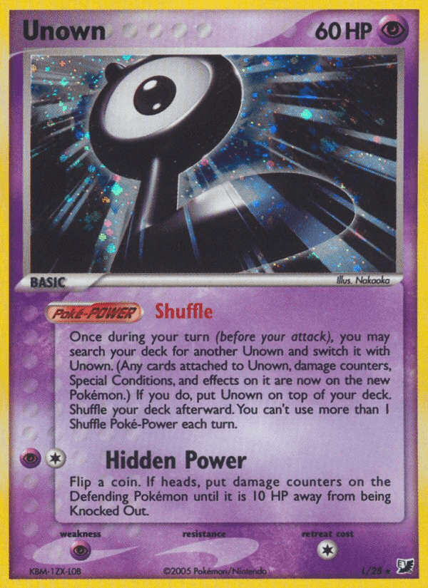 Unown (L) — Unseen Forces Pokémon TCG card by K. Hidari