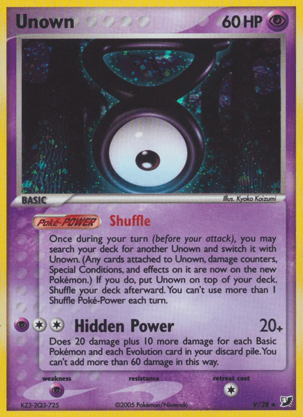 Unown (V) — Unseen Forces Pokémon TCG card by Ken Sugimori