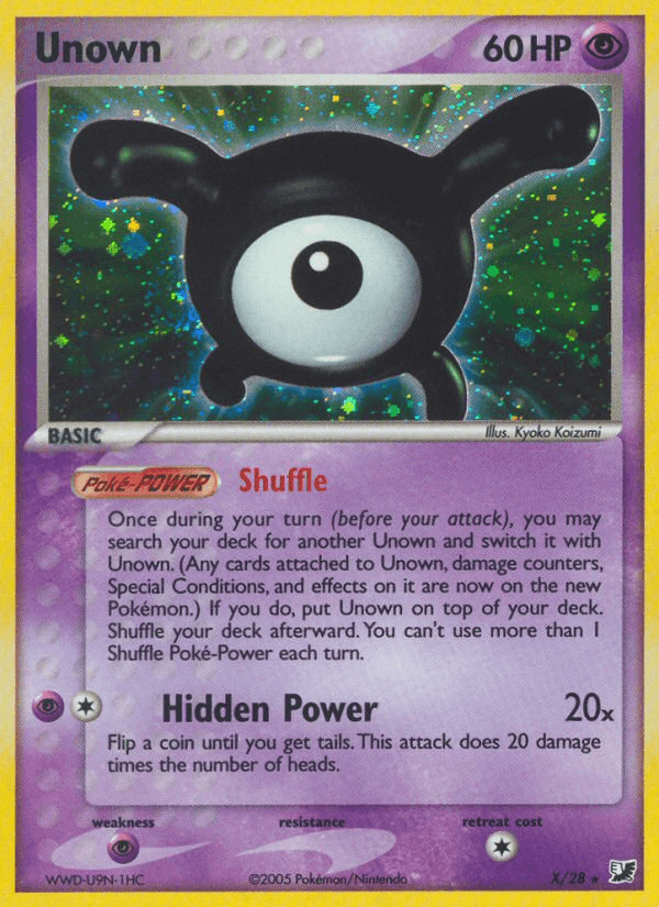Unown (X) — Unseen Forces Pokémon TCG card by Ken Sugimori