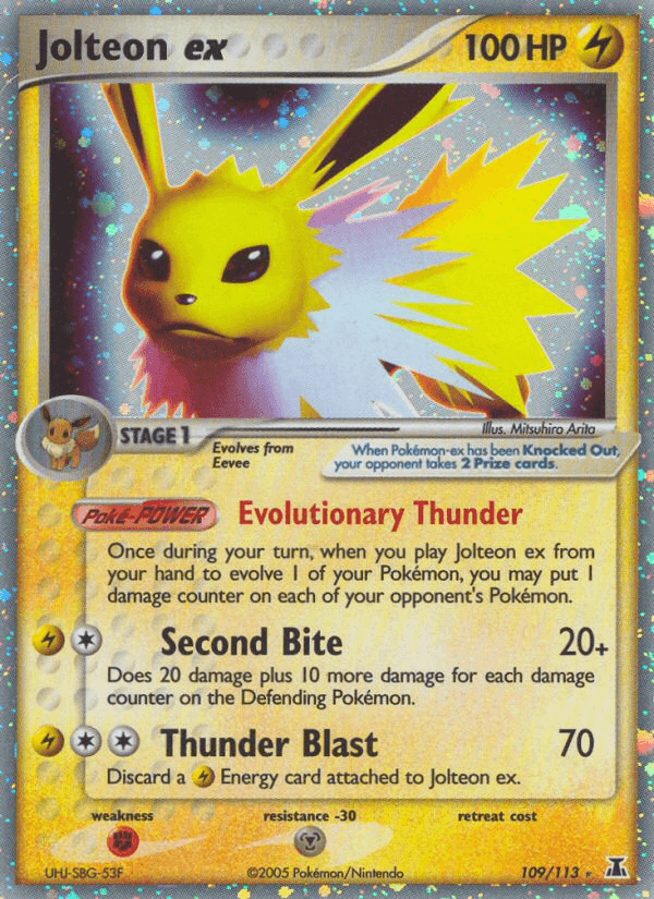 Jolteon ex — Delta Species Pokémon TCG card by Mitsuhiro Arita