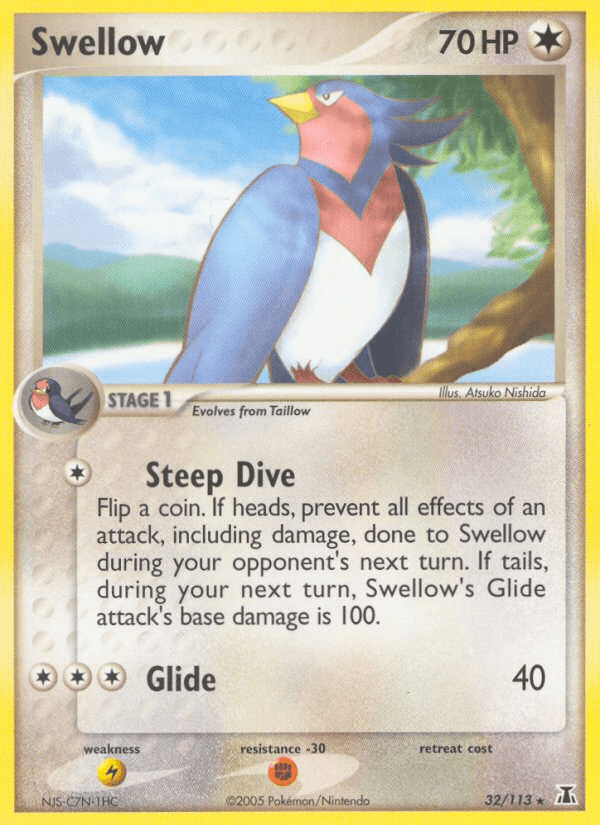 Swellow — Delta Species Pokémon TCG card by Atsuko Nishida
