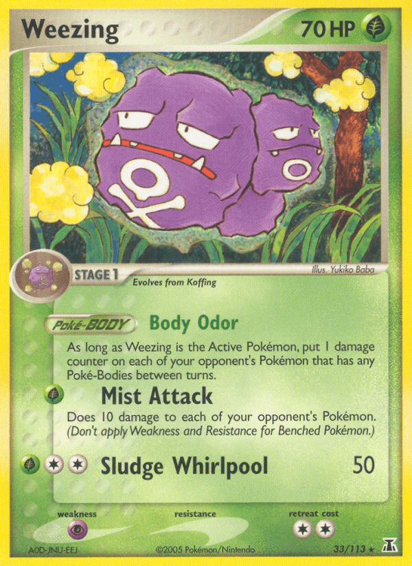 Weezing — Delta Species Pokémon TCG card by Yukiko Baba