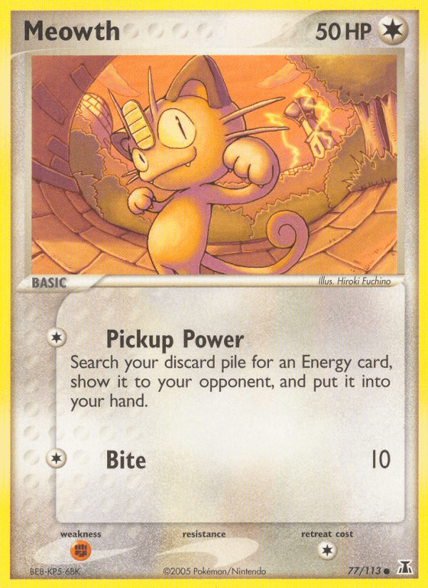 Meowth — Delta Species Pokémon TCG card by Hiroki Fuchino