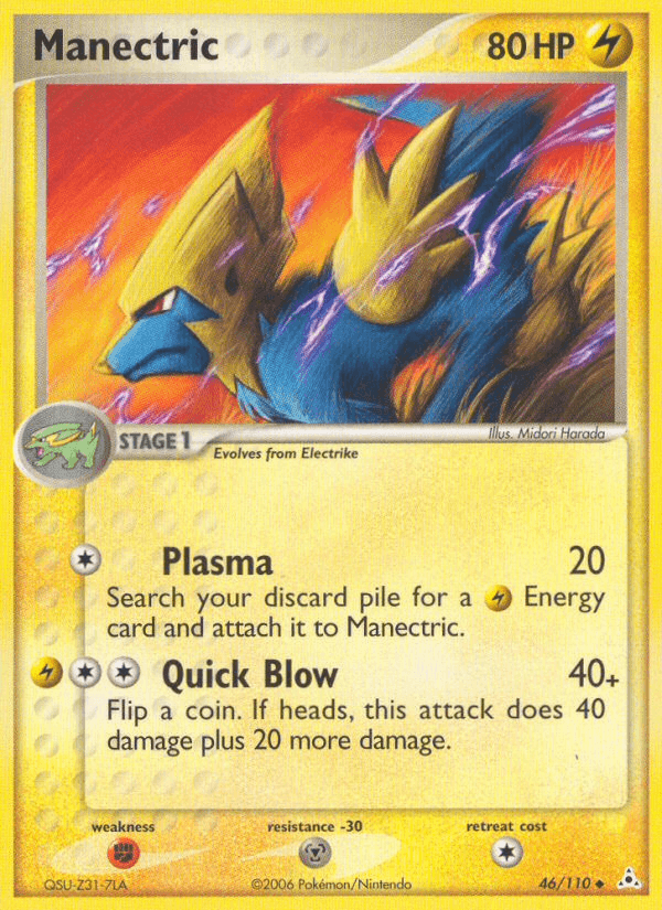 Manectric — Holon Phantoms Pokémon TCG card by Midori Harada